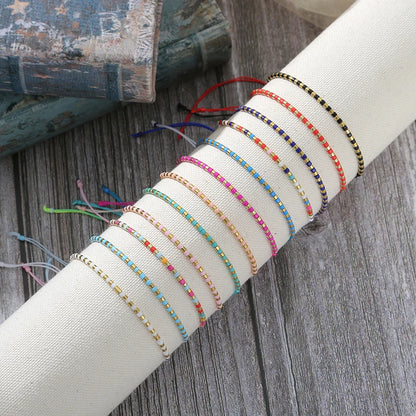 12pcs Multi-Color Bracelets Set Small Beads Charms Bracelet Adjustable Rope Bracelet Jewelry for Girls Women