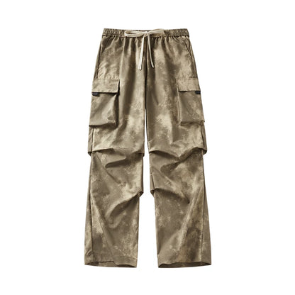 Casual Cargo Pants Man's High Waist Drawstring Baggy Pants Fashion High Street Straight Loose Workwear Trousers Trend Streetwear - Premium Kiosk