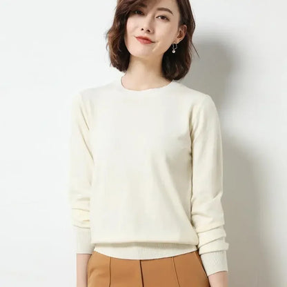 Women Sweaters 2024 O-neck Long Sleeve Autumn Winter Pullovers Fashion Korean Sweaters Bottoming Shirts Slim Knitwear Jumpers