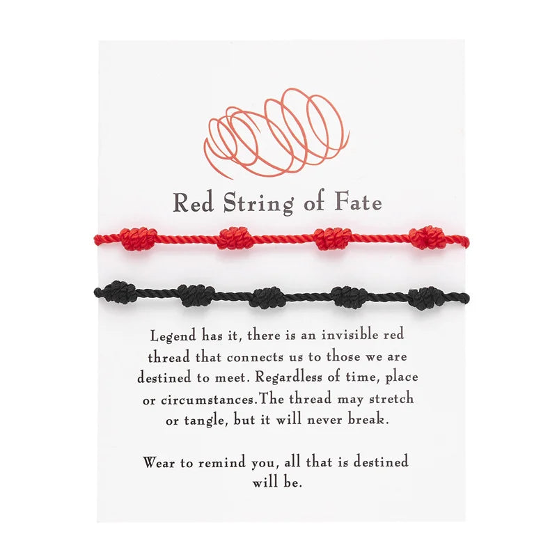 2Pcs/Set 7 Knots Red String Bracelet for Women Men Lucky Amulet Handmade Rope Bracelets Friendship Couple Wristband Jewelry Gift