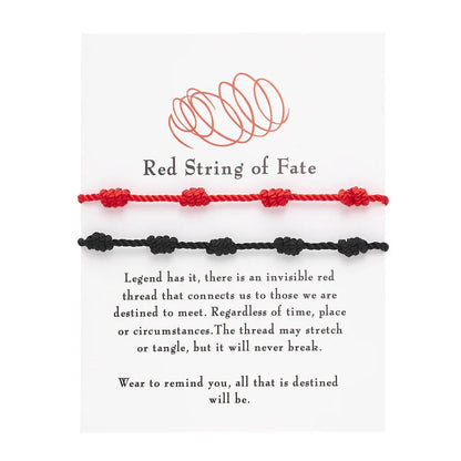 2Pcs/Set 7 Knots Red String Bracelet for Women Men Lucky Amulet Handmade Rope Bracelets Friendship Couple Wristband Jewelry Gift
