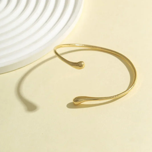 Vintage Simple Water Drop Open Cuff Bangles for Women 2025 Trend Goth Geometric Arm Bracelet Aesthetic Fashion Jewelry Gift
