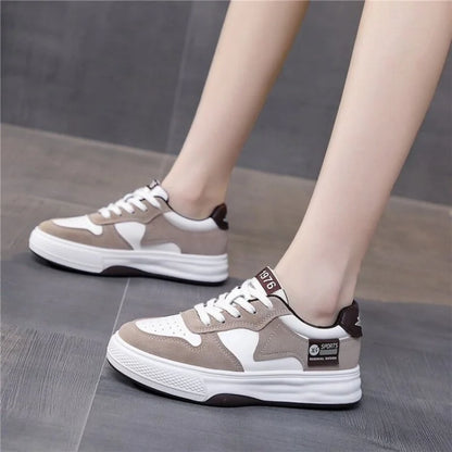 2025 New Black & White Geometric Low-Top Sneakers - Breathable Mesh Platform Shoes with Anti-Slip Sole
