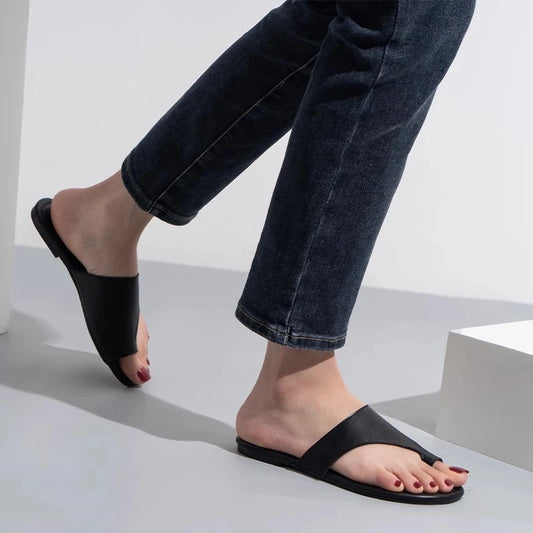 Women Slippers New Summer Fashion Flip Flops Comfortable and Versatile Low Heeled Wear Resistant Beach Beige Slippers - Premium Kiosk