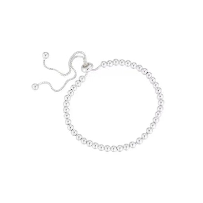 100% Solid 925 Sterling Silver Metal Bracelets for Women Men Beads Adjustable Handmade Simple Bracelet Birthday Christmas Gifts