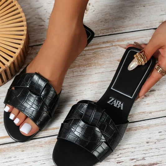 2024 New Fashion Slippers Women Sexy Flat Sandals Casual Ladies Sand Beach Slippers Elegant Fish Mouth Slippers Women - Premium Kiosk