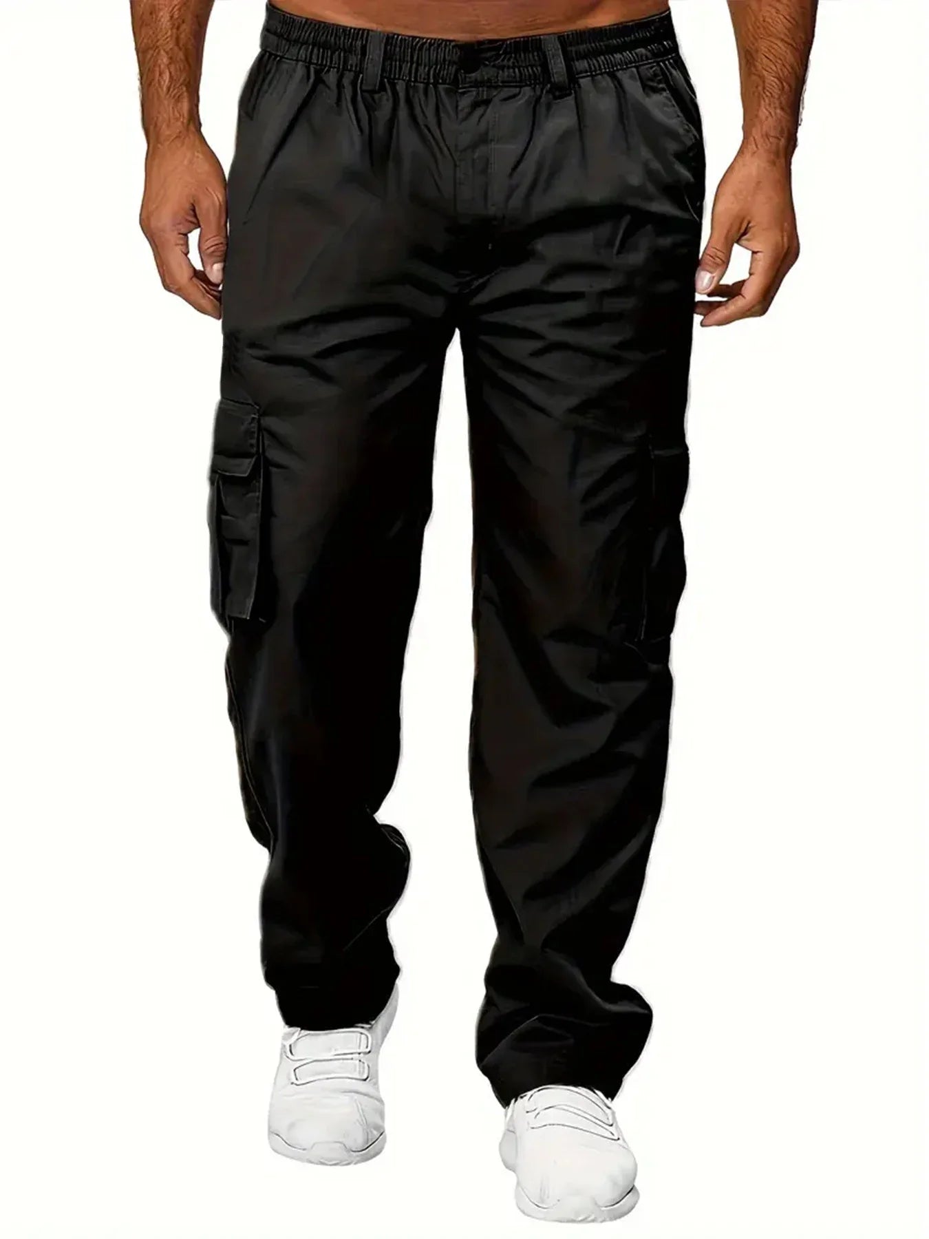 Men's Cargo Pants Sweatpants Outdoor Loose Straight Long Trousers Summer Casual Multi-Pocket Durable Workwear Male Trousers - Premium Kiosk