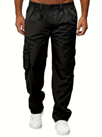 Men's Cargo Pants Sweatpants Outdoor Loose Straight Long Trousers Summer Casual Multi-Pocket Durable Workwear Male Trousers - Premium Kiosk