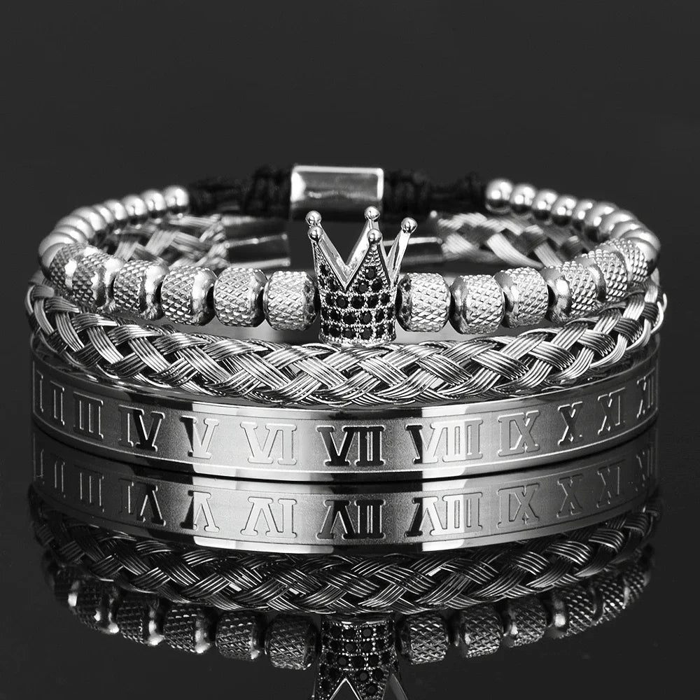 3pcs/set Luxury Set Trendy customized Bracelets wholesale Men Jewelry Bracelets