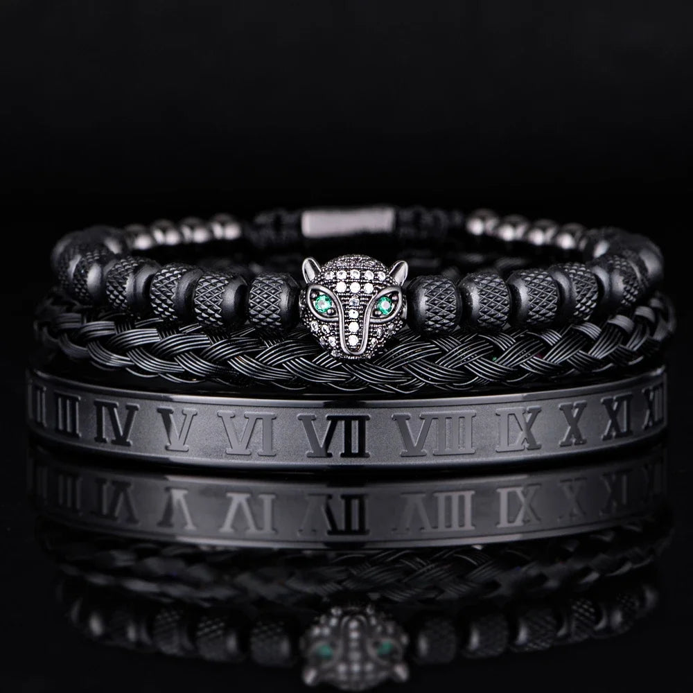 3pcs/set Luxury Set Trendy customized Bracelets wholesale Men Jewelry Bracelets