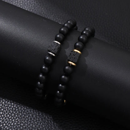 2pcs/set New Magnetic Bracelets and Necklace Set Men Nature Stone Bead Couple Bracelets Set for Women Health Care Help Weight Lo