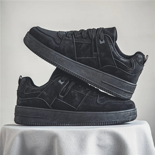 Autumn Suede Men’s Black Sneakers Retro Cheap Skateboard Sneakers Men Platform Casual Sneakers Man Vulcanized Shoes zapatillas