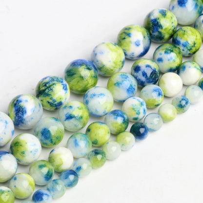 4-12mm Persian Jades Beads Smooth Spacer Jasper Stone Beads Loose Round for Jewelry Charms Bracelets Making DIY Accessory