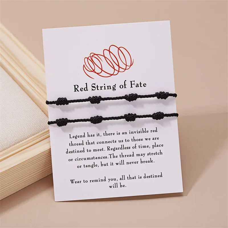2Pcs/Set 7 Knots Red String Bracelet for Women Men Lucky Amulet Handmade Rope Bracelets Friendship Couple Wristband Jewelry Gift