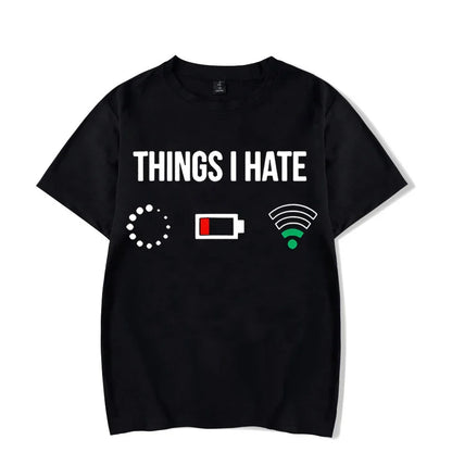 T Shirts for Men Vintage T-shirts Fashion Trend Men Camisas This I Hate Printed T-shirt Luminous Summer T-shirts Tops Camisetas