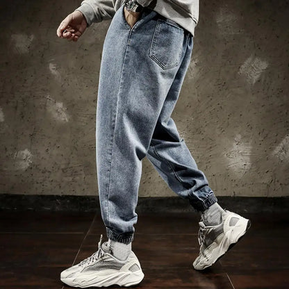 2023 Spring Summer Cotton Jogger Pant Men Pants Harajuku Cargo Jeans Casual Harem Denim Korean Hip Hop Sweatpants Male Trousers - Premium Kiosk