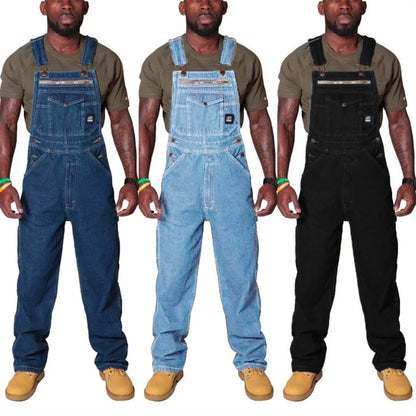 Mens Jeans Cargo Trousers Overalls for Men Fashion Denim Jumpsuit Oversized Bib Pants Men's Clothing Straight Streetwear - Premium Kiosk