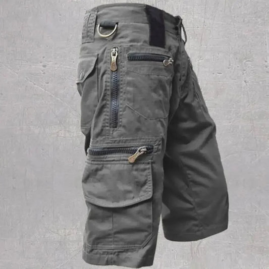 Cargo pants Men's  Shorts Jogging Shorts Solid Color Multi-Pocket Summer Casual Straight Cargo Shorts Men Shorts - Premium Kiosk