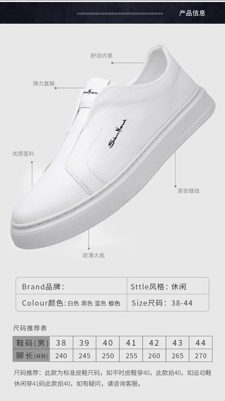 2025 Summer New Mens Loafers Trend Concise Casual Shoes Fashion Urban Leisure Leather Shoes Comfortable Convenient Board Shoes
