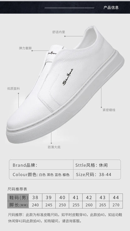 2025 Summer New Mens Loafers Trend Concise Casual Shoes Fashion Urban Leisure Leather Shoes Comfortable Convenient Board Shoes