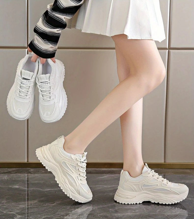 Women's Dad Shoes 2024 New High on Platform Ladies Footwear Original Arrival Comfortable and Elegant Sale Offers Aesthetic Cheap
