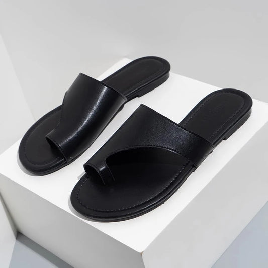 Women Slippers New Summer Fashion Flip Flops Comfortable and Versatile Low Heeled Wear Resistant Beach Beige Slippers - Premium Kiosk