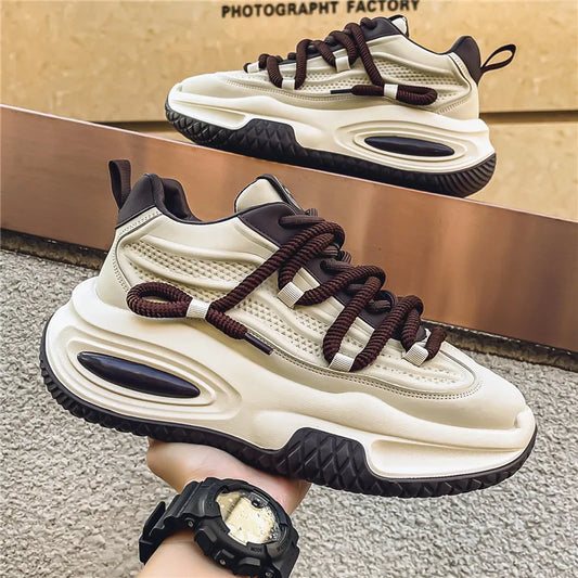Autumn New Men's Heightening, Comfortable and Breathable Celebrity Fashion Shoes, Color-Blocked Thick-Soled Casual Dad Shoes