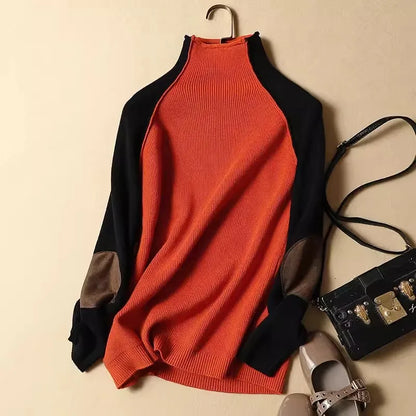 2025 New Sweater Women Half Turtleneck Thicken Pullover Knitted Sweaters Warm Knitwear Female Jumper Winter Casual Top
