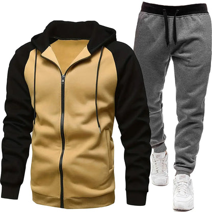 Hoodies Sets Men's Clothing Fashion Autumn/Winter Designer Clothing Hooded Jacket + Pants Suit Jogging Sportswear Two-piece Suit
