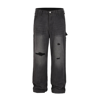 Yao Fashion ERD Luxury Casual Cargo Jeans Streetwear Loose Vintage Ripped Pants High Streetwear HipHop Unisex Trousers For Men - Premium Kiosk
