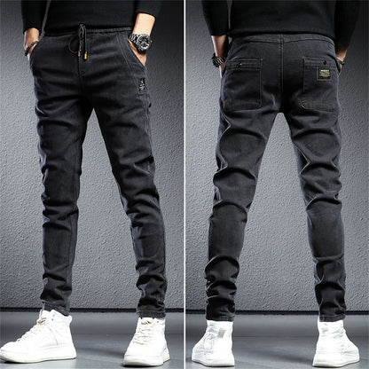 Spring Summer Black Gray Cargo Jeans Men Streetwear Denim Jogger Pants Men Baggy Harem Jean Trousers cargo pants men jeans - Premium Kiosk