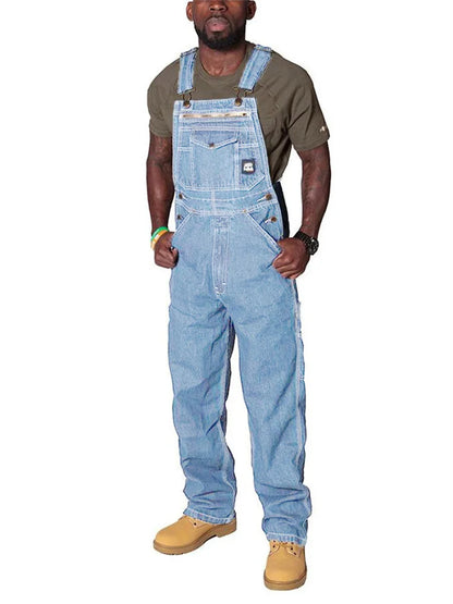 Mens Jeans Cargo Trousers Overalls for Men Fashion Denim Jumpsuit Oversized Bib Pants Men's Clothing Straight Streetwear - Premium Kiosk