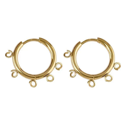 10pcs/lot Stainless Steel DIY Earrings Round Hoop Earring Clasps Fittings Base DIY Jewelry Earrings Making Supplies Finding