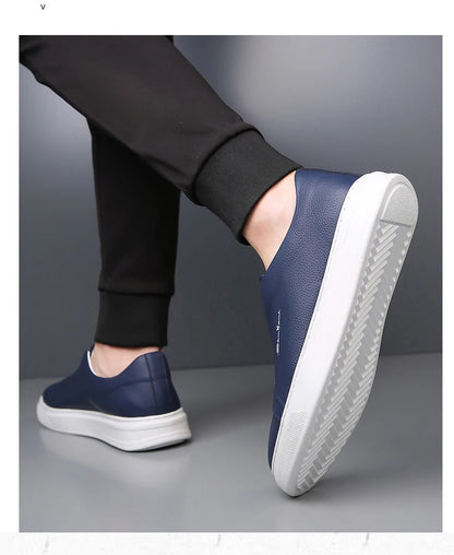 2025 Summer New Mens Loafers Trend Concise Casual Shoes Fashion Urban Leisure Leather Shoes Comfortable Convenient Board Shoes