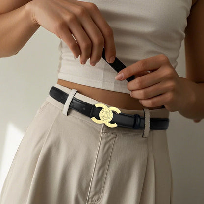 Women's belts designed in the style of luxury brands make women look more beautiful when worn as accessories and can also be giv
