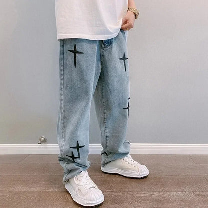 Jeans Men Wide Leg Cargo Pants Streetwear Baggy Men Korean Fashion Loose Straight Male Clothing Y2K Hip Hop Style Male Trousers - Premium Kiosk