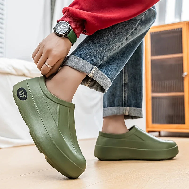 Women's Slippers Are All Season Anti Slip Waterproof Thick Soled Fashionable Simple Rain Boots for Couples Chefs Doctors Nurses - Premium Kiosk