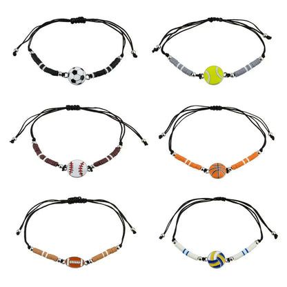 12 piece/set of personalized men's and women's bracelets for football, basketball, volleyball rugby and baseball Bracelet set