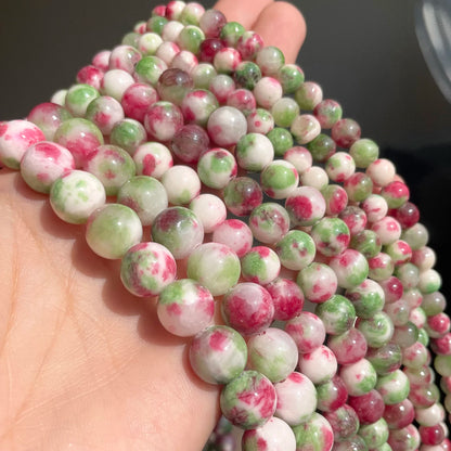 4-12mm Persian Jades Beads Smooth Spacer Jasper Stone Beads Loose Round for Jewelry Charms Bracelets Making DIY Accessory