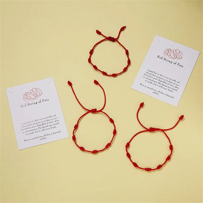2Pcs/Set 7 Knots Red String Bracelet for Women Men Lucky Amulet Handmade Rope Bracelets Friendship Couple Wristband Jewelry Gift