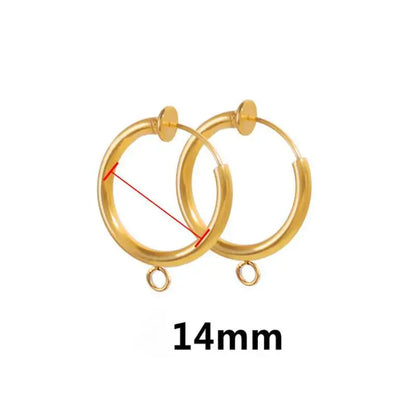 10pcs/lot Stainless Steel DIY Earrings Round Hoop Earring Clasps Fittings Base DIY Jewelry Earrings Making Supplies Finding