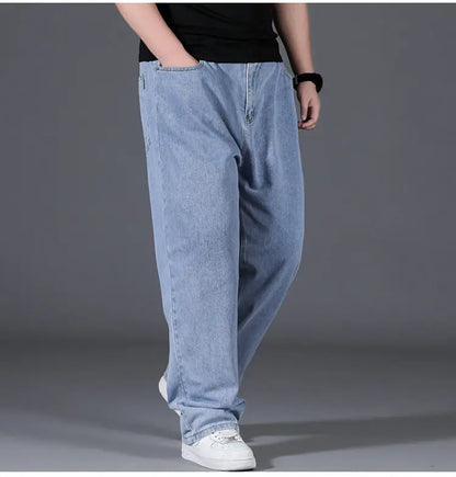 10XL Oversize Wide Legs Jeans Men Soft Cotton Cargo Jeans Plus Size Baggy Men's Trousers Fashion Streetwear Working Jeans Man - Premium Kiosk