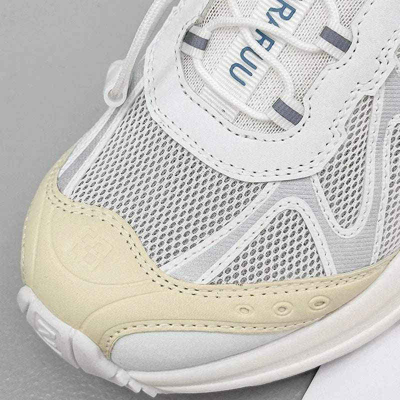 Women's Dad Shoes Thick Sole Heightening 2025 Spring Autumn Pure Color Adult Laced Comfortable Polyurethane Casual Sports Shoes