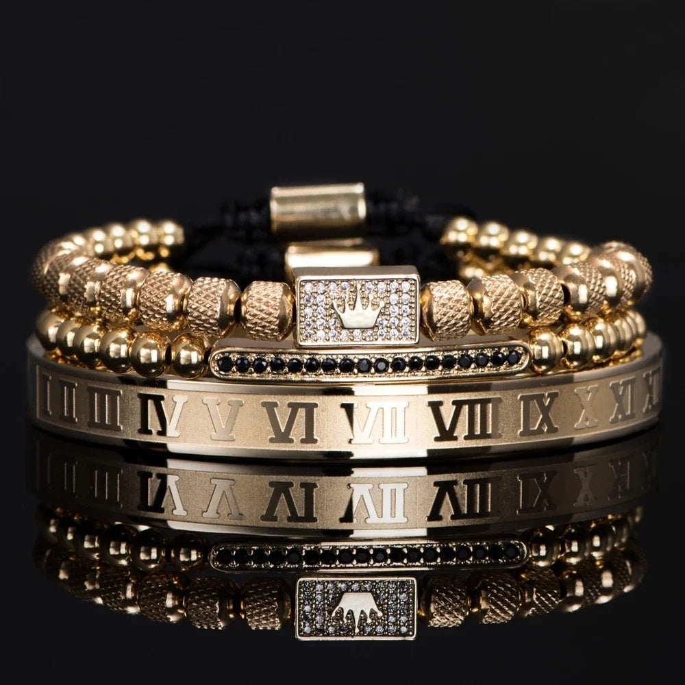 3pcs/set Luxury Set Trendy customized Bracelets wholesale Men Jewelry Bracelets