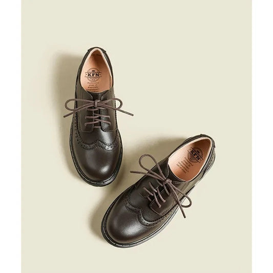 Woman Brogue Shoes Woman Platform Oxford Shoes Flats British Style Vintage Cut-Outs Flat Casual Women Shoes Oxford Shoes Retro