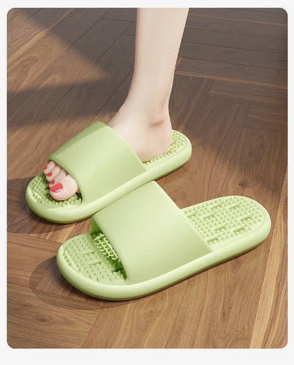 2025New Bathroom slippers for women: Quick-drying, anti-slip, hollowed-out, comfortable to step on, massage for couples, for men - Premium Kiosk