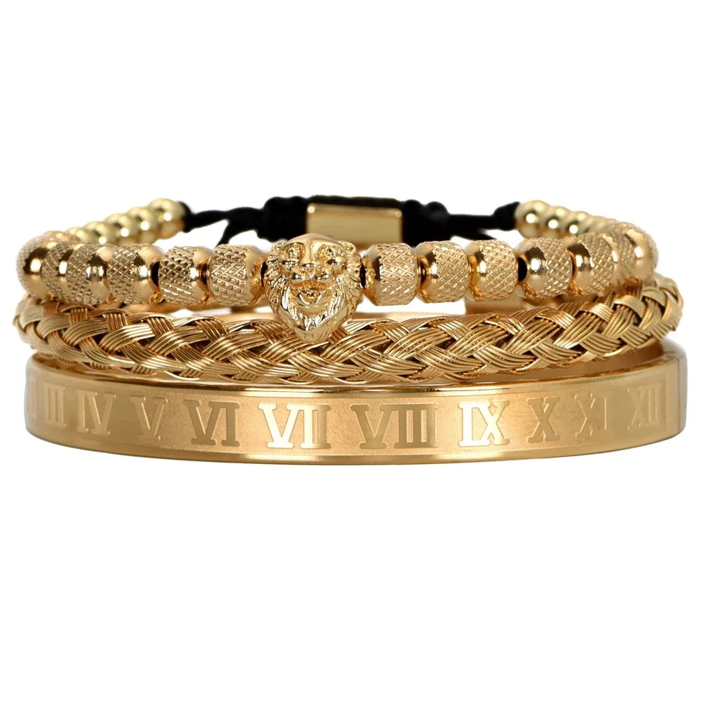3pcs/set Luxury Set Trendy customized Bracelets wholesale Men Jewelry Bracelets