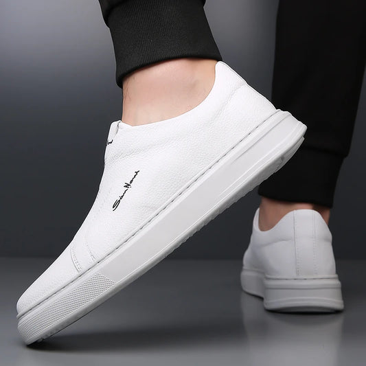 2025 Summer New Mens Loafers Trend Concise Casual Shoes Fashion Urban Leisure Leather Shoes Comfortable Convenient Board Shoes