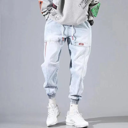 2025 New Streetwear Hip Hop Cargo Pants Men's jeans Cargo Pants Elastic Harun pants Joggers Pants In Autumn and Spring Men Cloth - Premium Kiosk