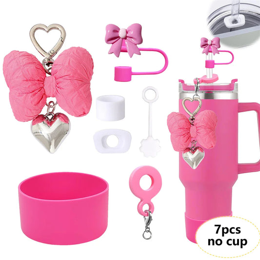 6PCS Cup Accessories Set for Stanley Cup 40oz tumbler with handle Including Silicone Straw Topper and Boot, Spill Proof Stopper
